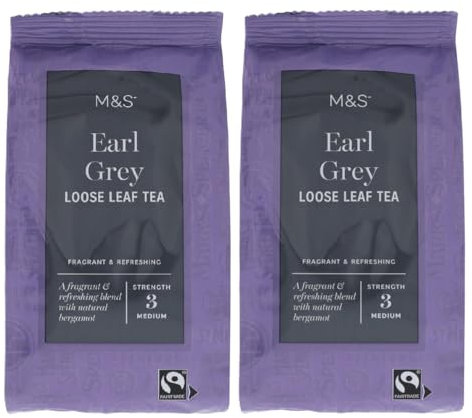 M&S Earl Grey Loose Leaf Tea, Fragrant & Refreshing with Natural Bergamot, Strength - Medium - 3, Fairtrade - 150g (2 Pack)