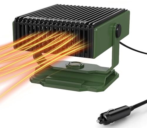 KQLHLHDYZ Riscaldamento dell'automobile, 12 V 150 W Riscaldamento portatile per auto antiappannamento sbrinatore di parabrezza, portabilità riscaldamento accendino sigaro, radiatore che soffia auto