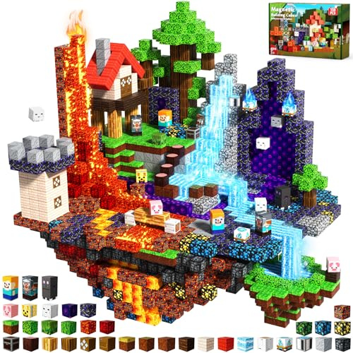 ToyUnited Magnetic Building Blocks - 150PCS Magnetic Blocks Cubes Forest Portal, Stacking Tiles STEM Montessori Sensory Toys for Kids Boys Girls Ages 3 4 5 6 7 8 9 10 Christmas Birthday Gifts