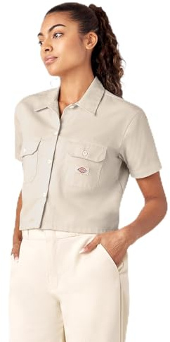 Dickies Work Shirt Cropped SS W Chemise à Manches Courtes, Gris, XL Femme