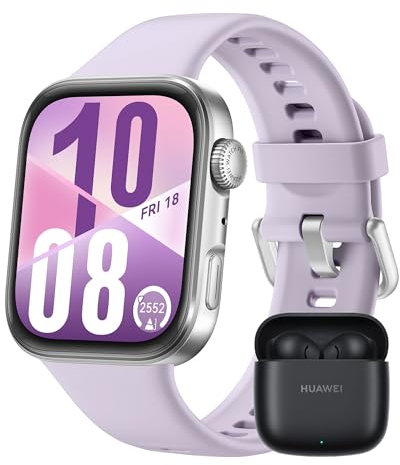 HUAWEI Watch FIT 4 Smartwatch + FreeBuds SE 2, Sports Fitness Tracker, 5ATM Wasserdicht, Gesundheits-Insights, Bis zu 10 Tage Akku, Kompatibel mit Android™ & iOS, 30 Monate Garantie, Lila