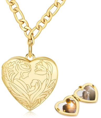 OHAYOO Médaillon à ouvrir avec image - En argent sterling 925 - Pour mère et fille - Pendentif médaillon en forme de cœur - Amulette à ouvrir - Bijou pour femme, petite amie, taille unique, Argent