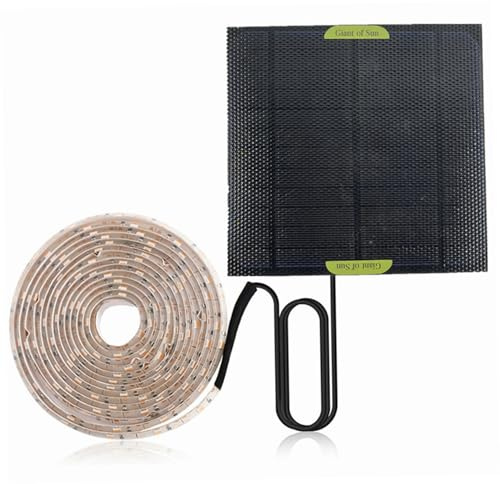 Luci di coltivazione solari per serra, Luci di coltivazione ad energia solare, Striscia luminosa per piante da 16, 4 piedi con pannello a spettro completo, Lampada riscaldante per serra da giardino
