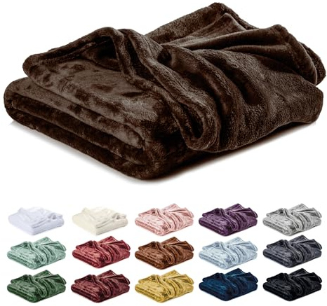 Lavea® Coperta in Pile King Size 270x240 cm Morbida – Plaid in Microfibra Caldo e Soffice per Divano e Letto, Traspirante e Facile da Lavare – Marrone Moka