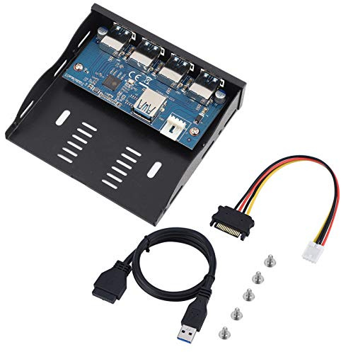 Convertisseur de Panneau Avant de Disquette USB3 0 Adaptateur de hub USB 3 0 à 4 Ports pour Extension de boîtier PC Convertir Une Baie de Lecteur de 3 à 5 Pouces en Ports USB