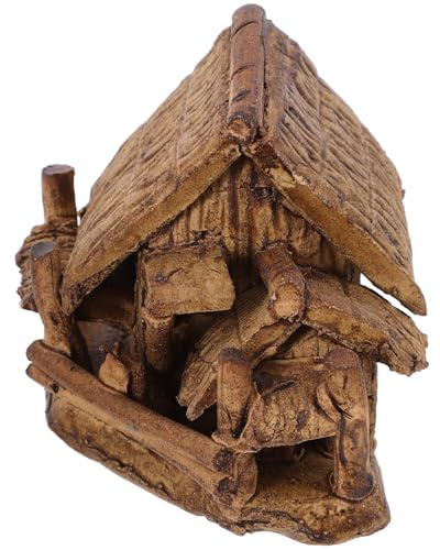 MUCKLILY Escondite de Pecera de Cerámica en Forma de Casa Diseño Multifuncional y Fácil Limpieza para Decoración Natural y Paisajismo en Acuarios
