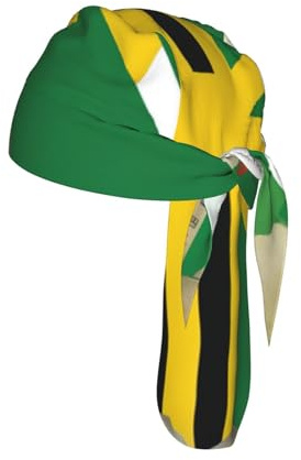Commonwealth of Dominica Flag Map04 Print Quick-Drying Cooling Do Rag, Breathable Durag Cap Helmet Liner for Cycling Running for Outdoor Black