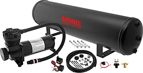 Vixen Air Suspension Kit for Truck/Car Bag/Air Ride/Spring. On Board System- 200psi Compressor, 5 Gallon Tank. for Boat Lift,Towing,Lowering,Leveling Bags,Onboard Train Horn,Semi/SUV VXO4852B