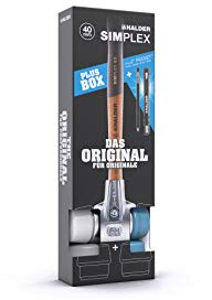 Halder Simplex 3117.040 Mallet Bonus Box Set, 12oz Blue and Superplastic Mallet w/ 1 Extra Blue Rubber and Grey Rubber Faces, Plus Carpenters Pencil and Holder