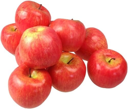 GMMH Künstlicher Deko Apfel, 10 Stück (Rot, 20-40 g/St) Lebensechtes Plastikobst, Äpfel Plastikfrucht, Kunstobst, Frucht, Dekoration, Schaufenster, Haushalt, Küche, Party, Hotel