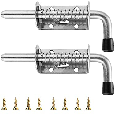 2 Pasadores De Bloqueo De Resorte De Acero De Alta Resistencia, Bloqueo Antirrobo De Acero Inoxidable, Perno De Resorte De Garaje Para Mascotas, Para Garaje De Cobertizo De Jardín (128 Mm)