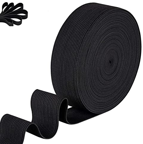 Cintas de Coser, 10 m Cinta Elástica de Costura, Ancho 30 mm, para Pantalones, Costura, Bricolaje Hecho a Mano, Negro