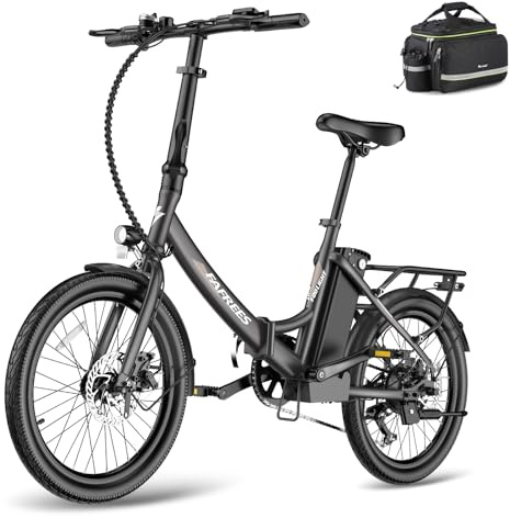Fafrees F20 LIGHT Electric Bicycle, 20 Inch Folding Electric Bike, 36V/16.75 Ah/603 Wh Battery E-bike, 250W City Electric Bike for Unisex Adults, Black