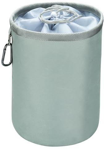 Soleebee Sac à pinces à linge avec crochets de suspension, sac à pinces à linge imperméable, en tissu Oxford robuste avec fermeture à cordon de serrage, pour l'intérieur et l'extérieur, gris, taille L