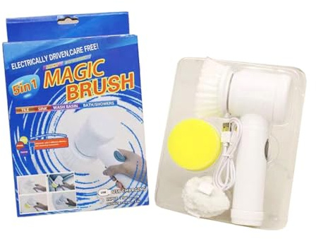 Cordless Electric Scrubbers with 6 Replaceable Head Easy Cleans for Showers Floor Grout