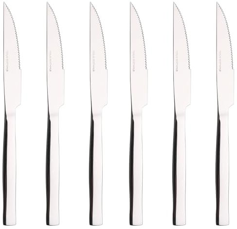 Qskely Steak Knife Set, Set of 6 Stainless Steel Steak Knives