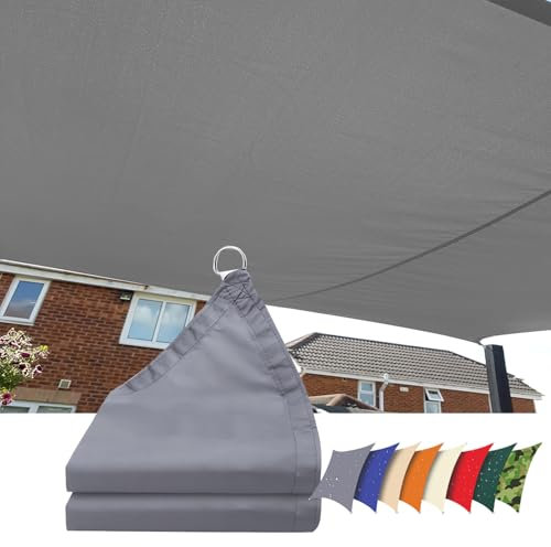 Toldo Vela de Sombra Impermeable,Toldos de Vela Rectangular 1x1m,Toldos Exterior Terraza Protección UV 95%,para Jardin, Balcón, Patio.(Gris)