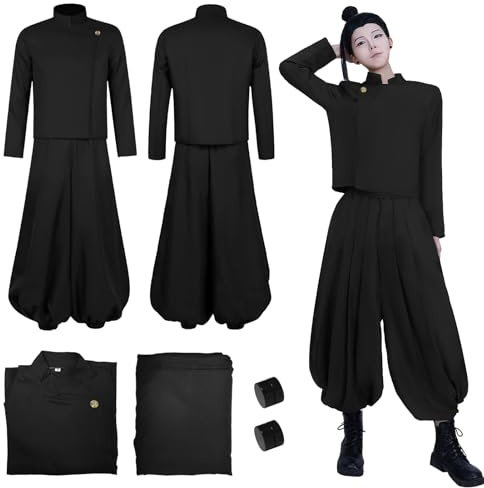 MeYuxg Geto Suguru Costume da cosplay anime, abito da uniforme da anime per adulti per carnevale, Halloween, giochi di ruolo, spettacoli dal vivo, nero, taglia L