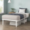 Zinus Caleb Bett 90x200 cm - Höhe 36 cm mit Stauraum unter dem Bett - Metall-Plattformbettrahmen - Klappbarer Bettrahmen - Weiß