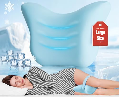 Hydomi Oreiller orthopédique pour les personnes dormant sur le côté | Coussin de soutien des jambes en mousse à mémoire de forme de qualité supérieure avec housse rafraîchissante pour dormir | Sangle