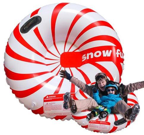 SnowTube Luge à Neige Gonflable pour, Jouet d'activités de Plein air avec 2 poignées pour Pousser, Luge par Temps Froid pour Parc et arrière-Cour, Toboggan d'hiver dans la Cour arrière, Parc