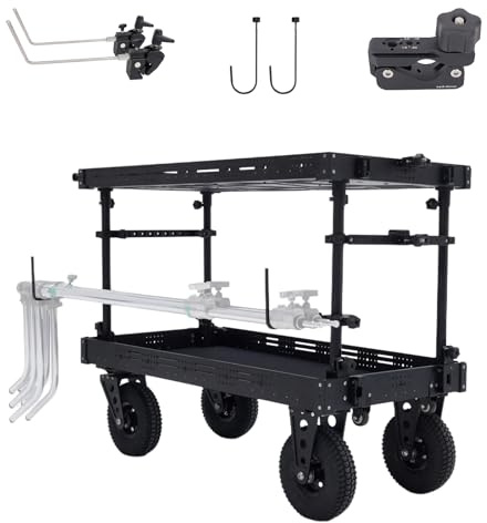 DF DIGITALFOTO Videoproduktion kameravagn för filmskapare/studio, 300 kg nyttolast, inklusive L-hållare, U-krokar, professionell arbetsstation utomhus för förvaring av rörliga utrustning säkert, TITAN