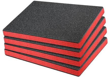 Insertos de Espuma para Caja de Herramientas 4 Piezas, Placa Organizadora Recortable 50x30x5 cm (19.7x11.8x2 in), Material EPE para Acolchado y Protección