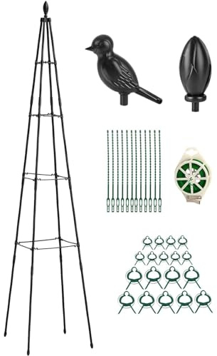 Enrejado de jardín – Soporte ajustable para plantas, estructura trepadora de acero resistente, diseño artístico confiable, cómodo, moderno, soporte de crecimiento, flores, verduras, para interiores y