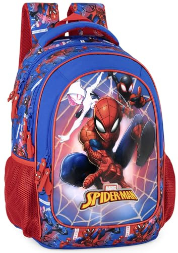 Sac à Dos Scolaire Garçon pour Fans de Spiderman 43x33x20 cm - Cartable École Primaire CP CE1 CE2 (6-10 Ans) - Ergonomique, Adaptable Trolley, Fond Renforcé