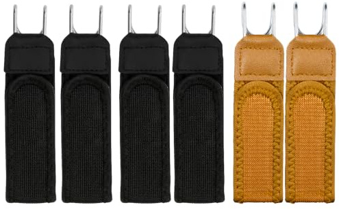 Set de 6 cinturones sin hebilla para hombre y mujer – Cinturón elástico de repuesto con gancho metálico y cierre de velcro – Cinturón invisible, sin hebilla, para jeans, al aire libre, combinación de