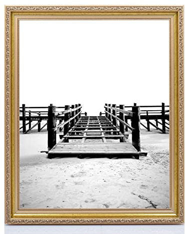 Bilderrahmen Fotorahmen 50x70 cm Gold bilderrahmen zum aufhängen Holz Picture Frames Farbe und 40 verschiedene Größen wählbar ohne Passepartout Rahmen Athen