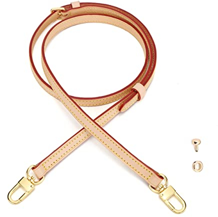 Vachetta Leder Crossbody Gurt für Neverfull Pochette Little Pouch (Vachetta Gurt Breite 1,2 + Schraube)