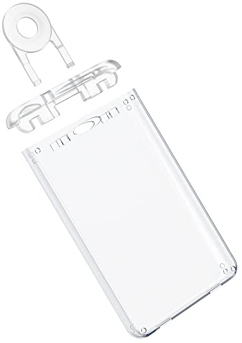 Pawfly 2 Pack Locking ID Badge Holder 3-Card Hard PC Card Case with Key Pin Ultra Clear Sleeve Protector with UV Protection for Office Card Smart PIV CAC Driver's License and Credit Card
