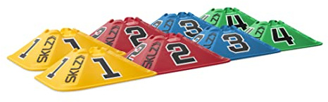 SKLZ Reaktive Agilitätskegel, Koordination und Reaktionszeit verbessern, weiches Design für Sicherheit, 8 Kegel in 4 Farben - ideal für Training, Aufwärmen und Fähigkeiten Aller Sportler.