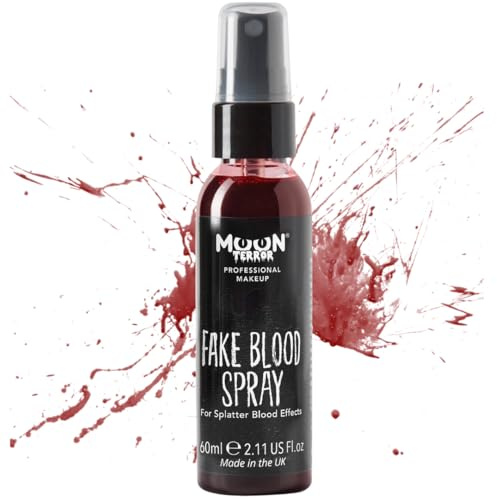 Falskt blodspray 60 ml halloween zombie makeup SFX Pro skräck smink halloween tvättbar fejk blod ansiktsfärg för kläder, zombie, vampyr och utklädning koagulerat fejkblod