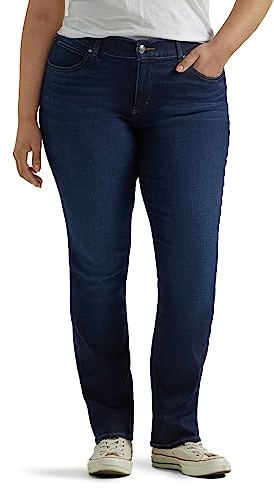 Lee Flex Motion - Jeans de Pierna Recta de Ajuste Regular para Mujer, Talla Grande, Emoción Principal, 46 Grande