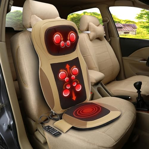 LOYEMAADE Massagesitzauflage DREI Gang Kraft Ganzkörper Massagekissen Auflage Shiatsu Nacken Rücken Sitzauflage Massagematte für Nacken Rücken