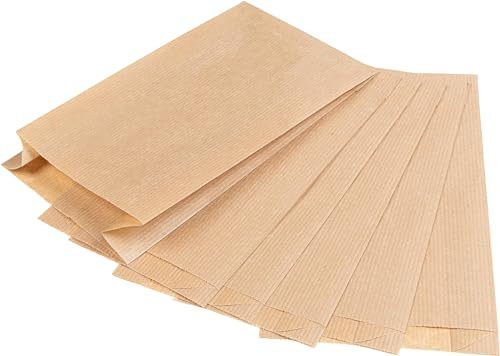 Pakico | 1000 Bolsas 12 x 21 cm De Papel Marrón | Bolsas de papel para dulces | Embalaje | Almuerzo | Sándwich | Respetuoso con el medio ambiente | Ecológico