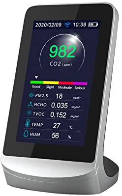 Rilevatore di gas, monitor di gas, Rilevatore di anidride carbonica Rilevatore di qualità CO2 Rilevatore di qualità d-ell'aria Tuya Smart WiFi Collegamento Versione inglese per gas in ambienti natural