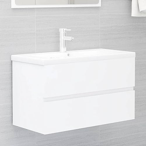 doppelwaschbecken,badezimmermöbel Set komplett,Waschbeckenunterschrank Weiß 80x38,5x45 cm HolzwerkstoffIdeal für Bäder, wo sie gebraucht Wird