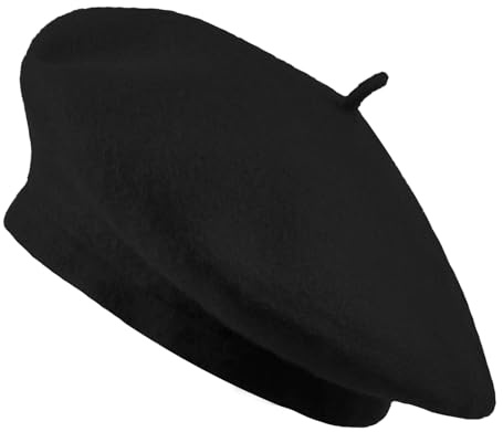 Jolbndcv 1 Pcs Beret Hat Wool French Beanie Hat Black