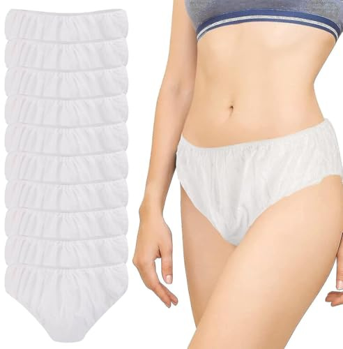 FEQDWOX 10 piezas Calzoncillos de para mujeres, uso único, hospital, menstruación, hotel, spa, Ropa Interior para Mujer, Maternidad SPA Masajes, Envueltos Individualmente, braguitas