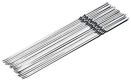 Cabilock 10piezas Pinchos De Barbacoa De Acero Brochetas Para Barbacoa y Fiestas El Jardín Agujas Antioxidantes De Metal Apto Para Uso Alimentario Reutilizables