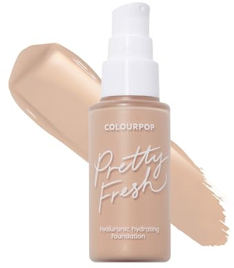 ColourPop Pretty Fresh Liquid Foundation - Hydrating Foundation with Medium, Buildable Coverage & a Natural Finish - Enriched with Hyaluronic Acid & Coconut Water - Light 60N (1 oz)
