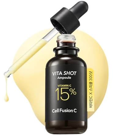 Cell Fusion C Toning C Vita Shot Ampoule, 15% Vitamin C Serum for Face with Spicules, Dark Spots & Glow for Sensitive Skin, 20g / 0.7 oz.