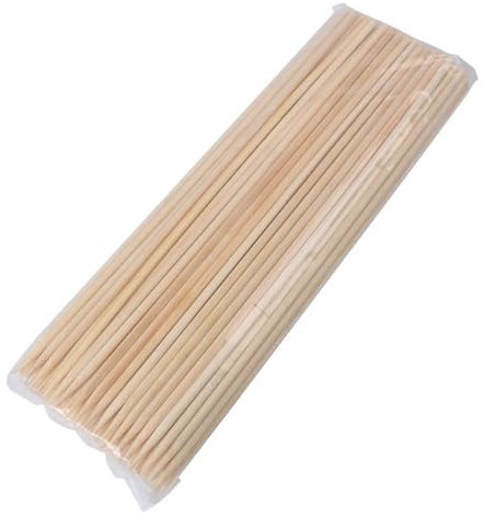 100 spiedini da 20-50 cm, in legno di bambù, per barbecue, carne, barbecue, feste, usa e getta, accessori per barbecue (20 cm x 5 mm, 100 pezzi)