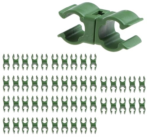 50 st växtspaljé käppkontakt, 8 mm fästklämma med korsspänne, universellt plastklättring, vinfäste, klämmor för trädgård, fruktträdgård, tomatbur