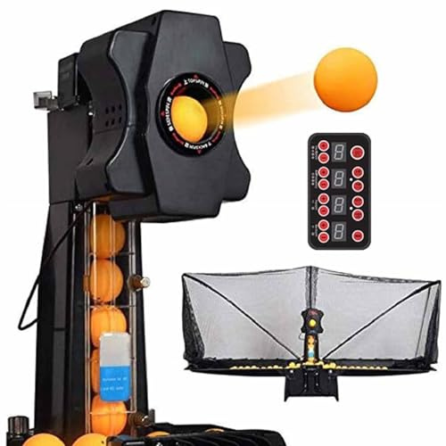 ZenSeFarin Máquina Automática de Pelota de Ping Pong Tenis de Mesa Robot para Entrenamiento con 9 Diferentes Bolas giratorias Capacidad de 300 Unidades Pelotas