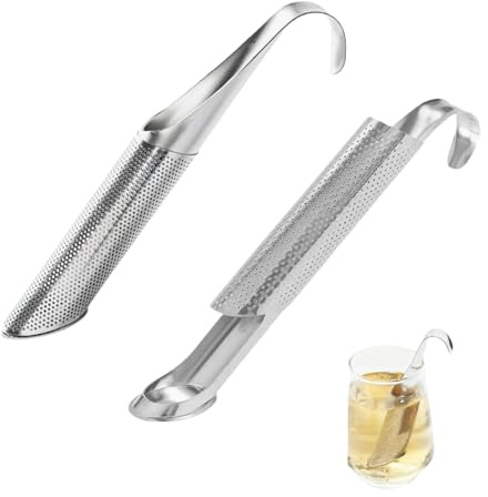 2 Stücks Edelstahl Tee Diffusor,Feinmaschiges Teesieb mit Hakengriff Teeei Edelstahl,Tea Infuser,Feinmaschig Teestab Tee-Sieb,für Tee,Rose, Kaffee,Gewürze, Teefilter,Pfeife, Teesteil