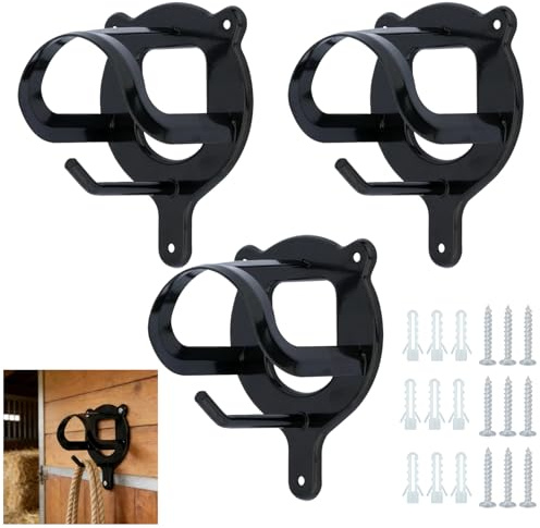 QSYZAIL 3 Counts Horse Bridle Rack,Heavy Duty Metal Wall Mount Bridle Hooks with Tubes and Screws for Horse Tack Storage Halter Hanger in Barn Stable Tack Room Supplies